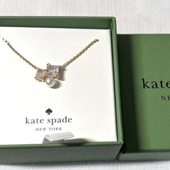 Kate Spade Gold and White Necklace with Dainty Pendant. New. - Picture 6 of 6
